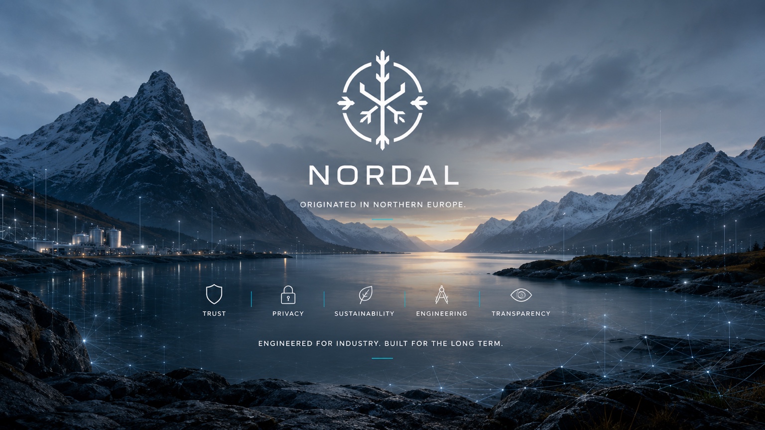 Northern European fjord and industrial landscape representing trust and engineering discipline